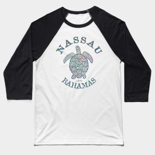 Nassau, Bahamas, Sea Turtle (Distressed) Baseball T-Shirt